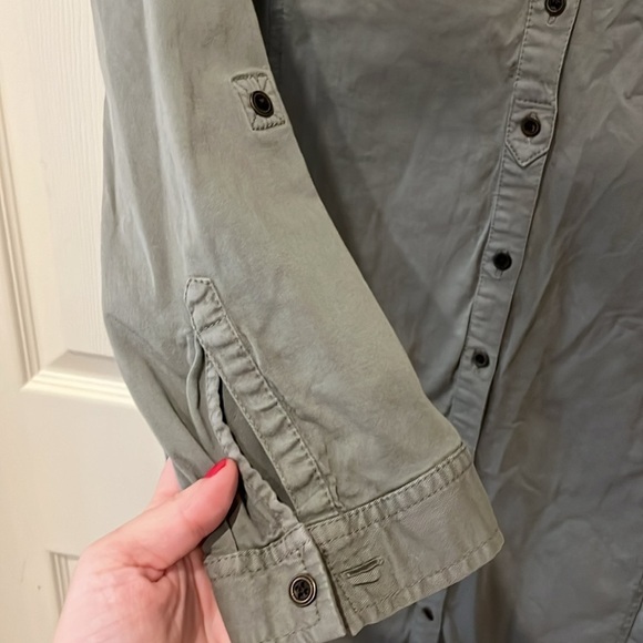 J Jill army green shirt dress, 8P - Picture 5 of 9